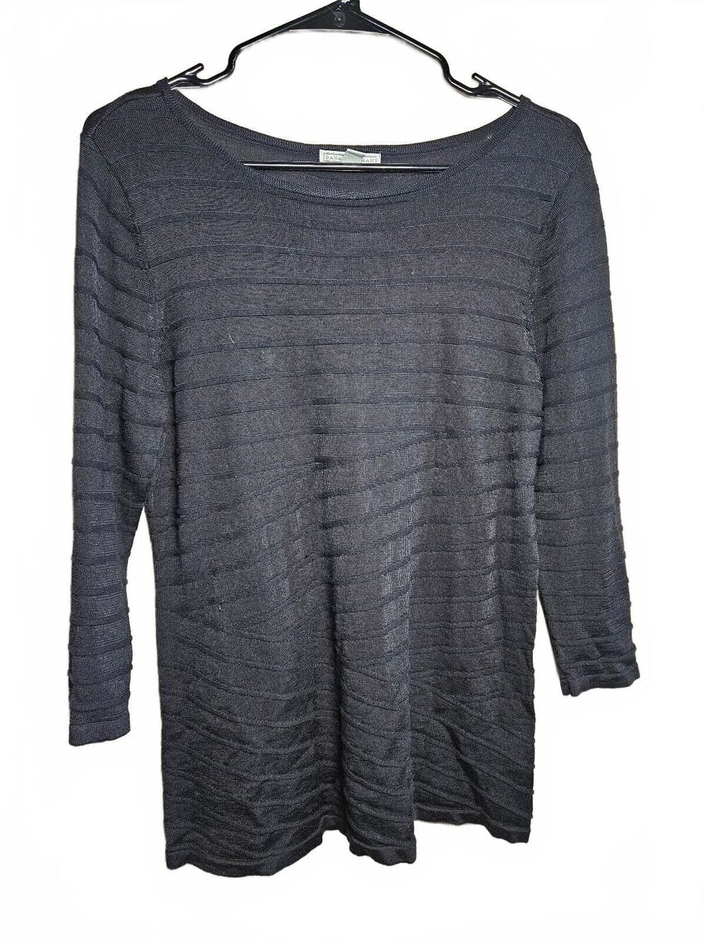 Dana Buchman Black Textured Knit Sweater, Size M